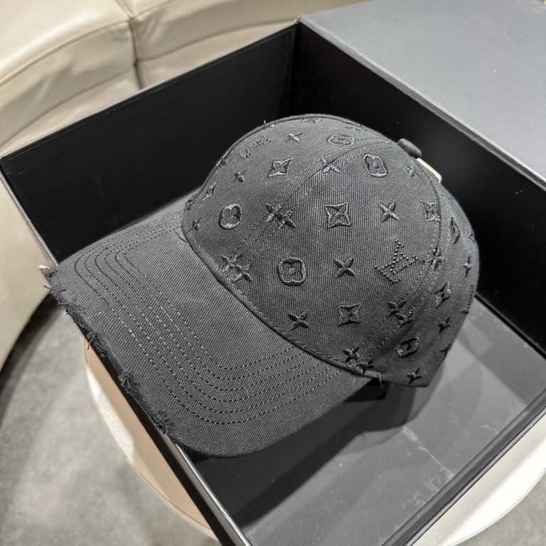 LV Louis Vuitton] new full print logo pattern models baseball cap, counter synchronization shipments, big name models with super good, hurry to get!