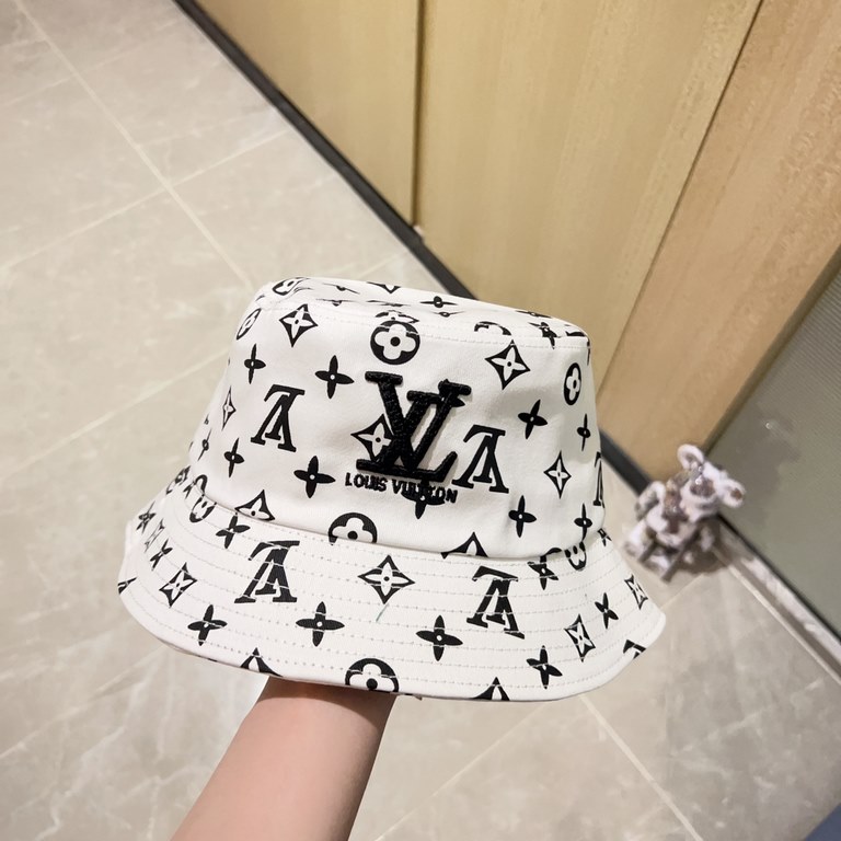 With dust bag [LV Louis Vuitton] 2023 summer new counter men and women's models sun shading fisherman's hat, the big names ship, super convenient! Good match! Out on the street must have