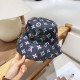 LV Louis Vuitton original single embroidered fisherman's hat counter hot models cotton lining, light and breathable. Perfect version of the grid accurate, original quality, exclusive physical shooting, men and women appl