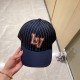 with dust bag [LV Louis Vuitton] 2023 new embroidered denim colorblocking baseball cap, new shipments, big name models are super good with, hurry up and get it!