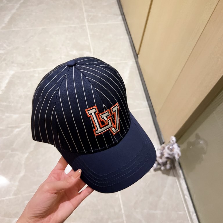 with dust bag [LV Louis Vuitton] 2023 new embroidered denim colorblocking baseball cap, new shipments, big name models are super good with, hurry up and get it!