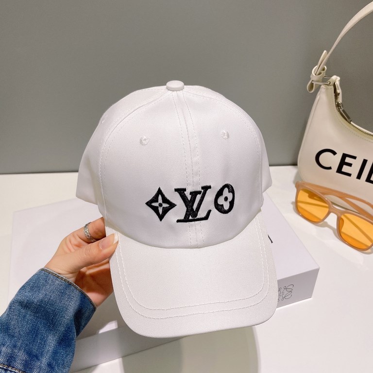 LV Louis Vuitton original single embroidered baseball cap Counter hot models cotton lining, lightweight and breathable. Perfect version of the grid accurate, original quality, exclusive physical shooting, men and women a