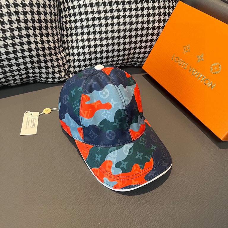 LV (Louis Vuitton) new original single baseball cap.With box cloth bag, LV (Louis Vuitton) new original single baseball cap, camouflage LV, counter 11 open mold customized, original canvas material   head layer cowhide, 