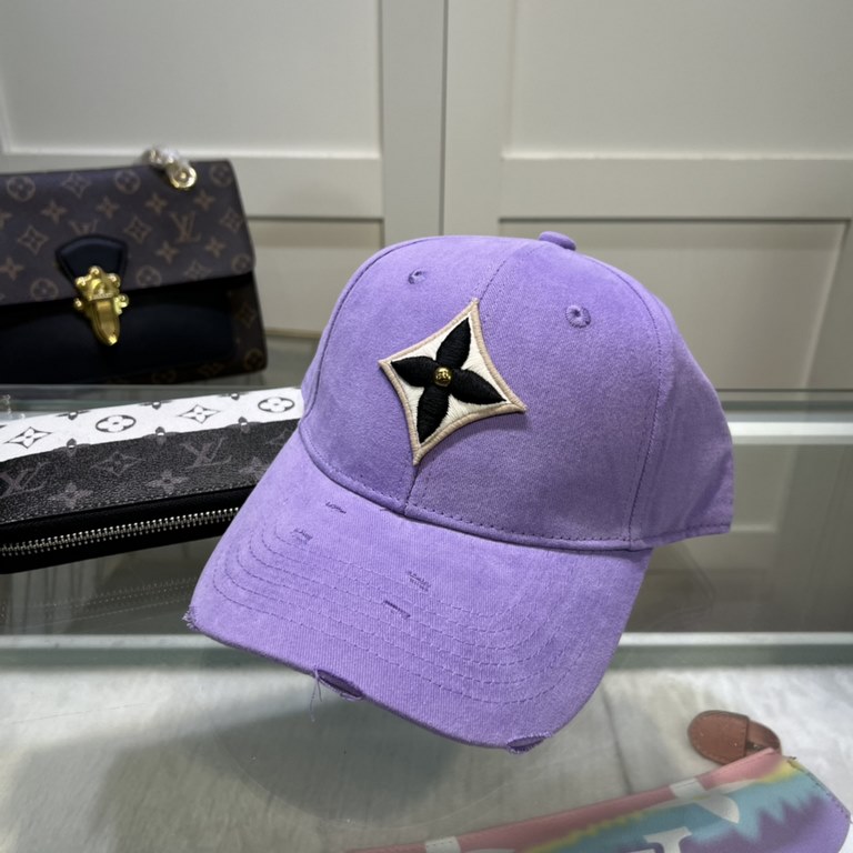 ^_^ LouiVuittonLV  counter new Louis Vuitton home embroidery baseball cap, simple and generous Men and women universal sun hat, the