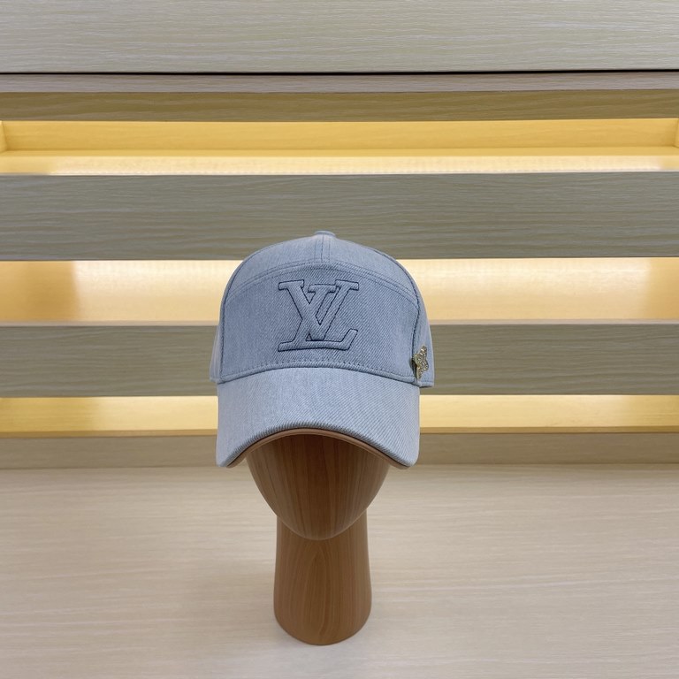 LV (Louis Vuitton) original single baseball cap, washed denim, counter 11 open mold customized, original denim fabric   head layer cowhide, lightweight and breathable! Awesome quality, base head circumference 56, adjusta