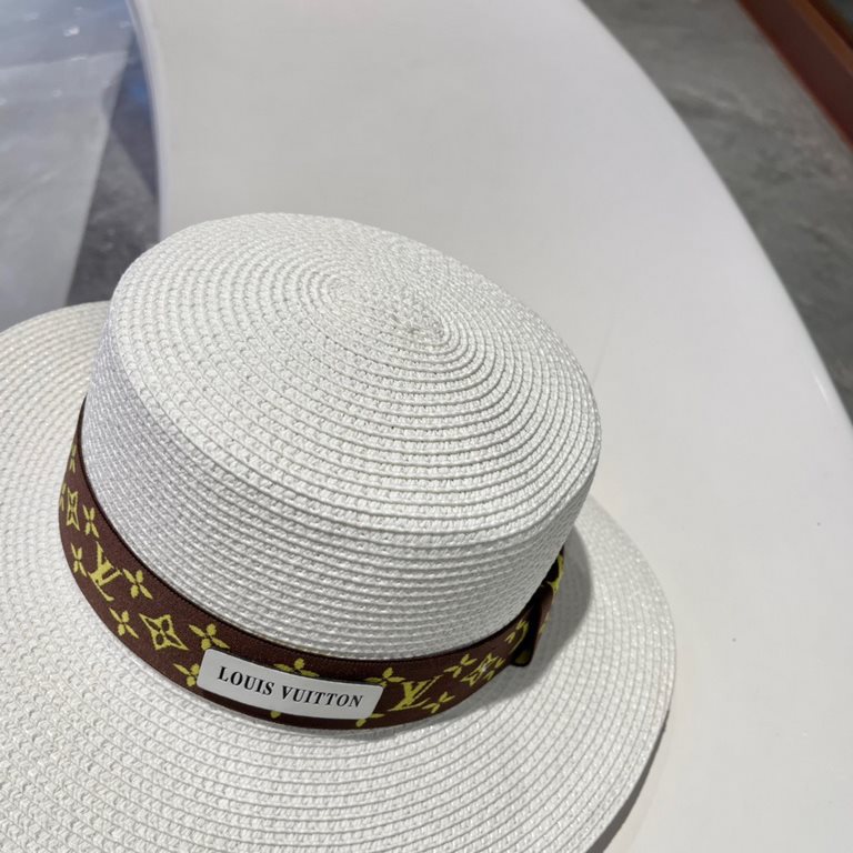 LV flat cap  flat straw hat  straw hat beach hat