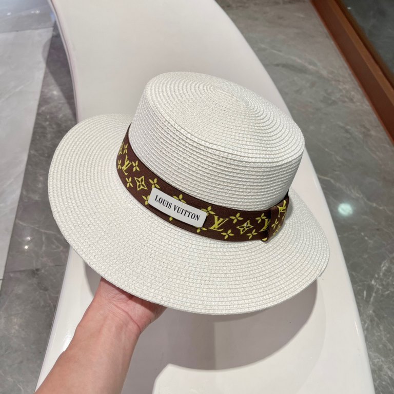 LV flat cap  flat straw hat  straw hat beach hat