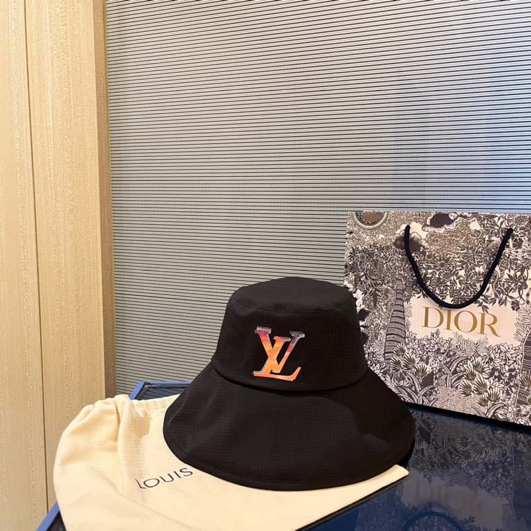 with dust bag [LV] 2023 new large-brimmed sun-shading collapsible fisherman's hat, out of the street essential super good with, hurry to get!