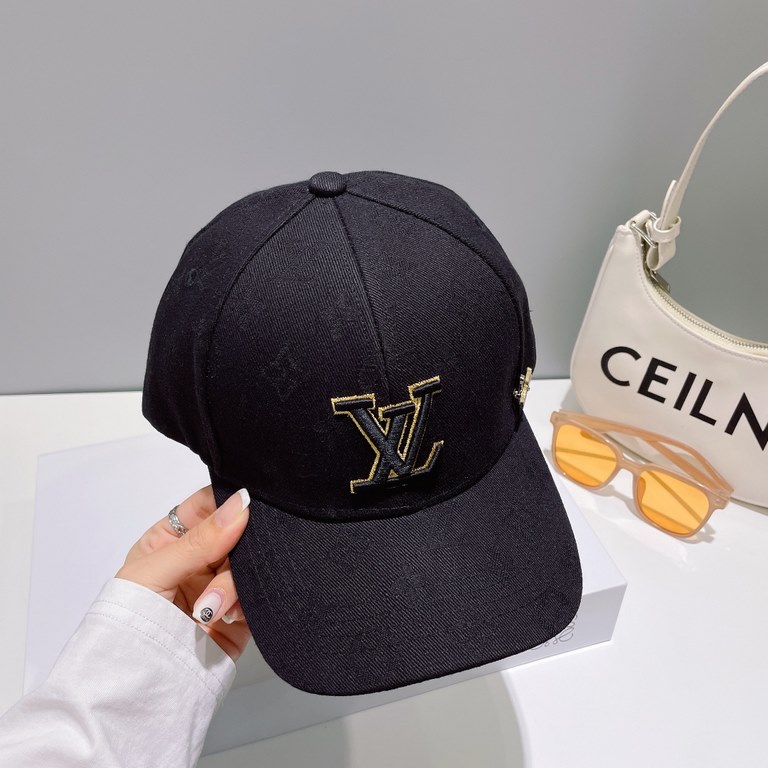 LV   counter new Louis Vuitton home embroidery baseball cap, simple and generous Men and women universal sun hat