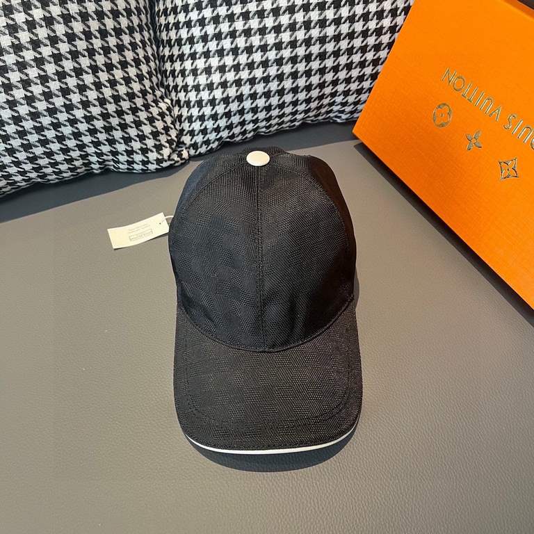 With packaging cloth bag, LV Louis Vuitton new original single baseball cap, classic checkerboard grid, 11 open mold customized, the original counter fabric   head layer cowhide, small square fashion handsome quality is 