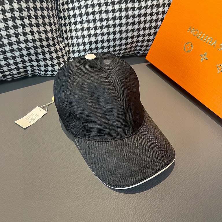 With packaging cloth bag, LV Louis Vuitton new original single baseball cap, classic checkerboard grid, 11 open mold customized, the original counter fabric   head layer cowhide, small square fashion handsome quality is 