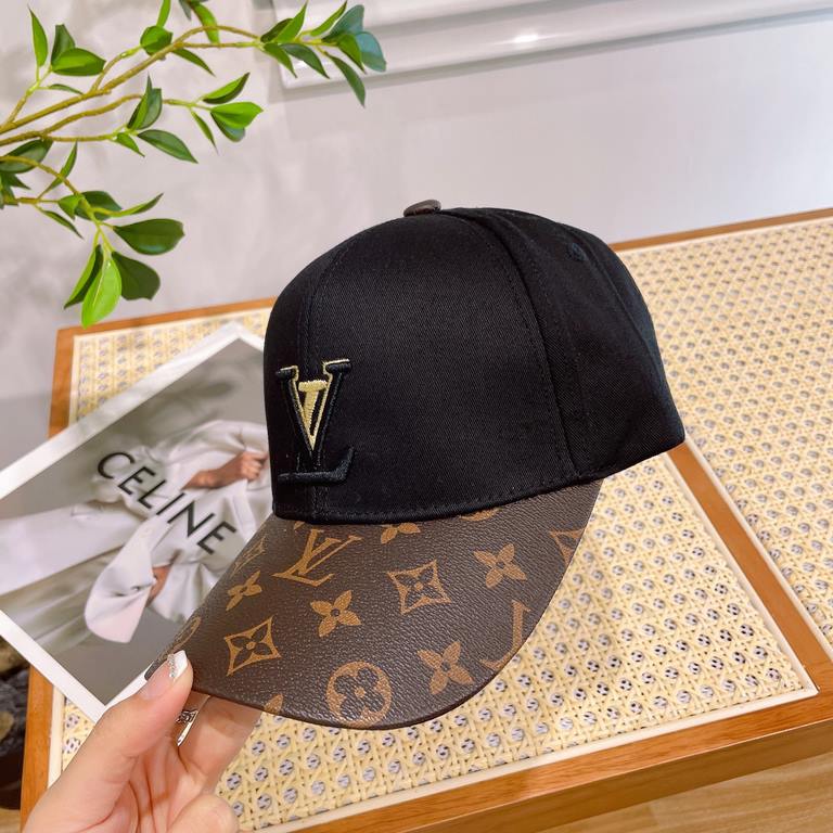 LV (Louis Vuitton) new original single baseball cap, 11 open mold customized, original printing satin fabric   counter old flower leather, meticulous and perfect workmanship, awesome quality, base head circumference 56, 