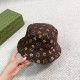 LV Louis Vuitton original single embroidered fisherman's hat counter hot models cotton lining, light and breathable. Perfect version of the grid accurate, original quality, exclusive physical shooting, men and women appl