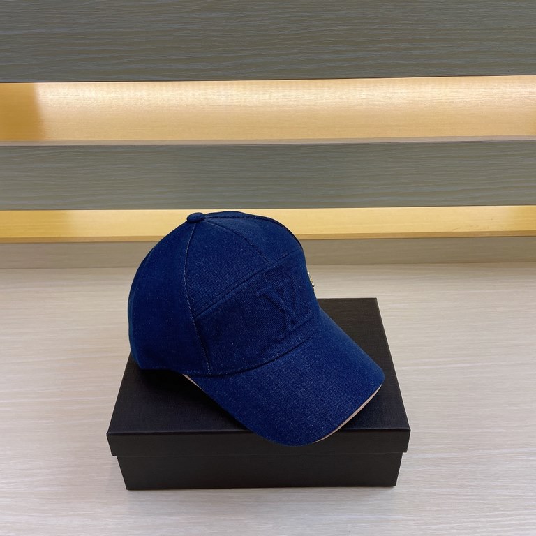 LV (Louis Vuitton) original single baseball cap, washed denim, counter 11 open mold customized, original denim fabric   head layer cowhide, lightweight and breathable! Awesome quality, base head circumference 56, adjusta