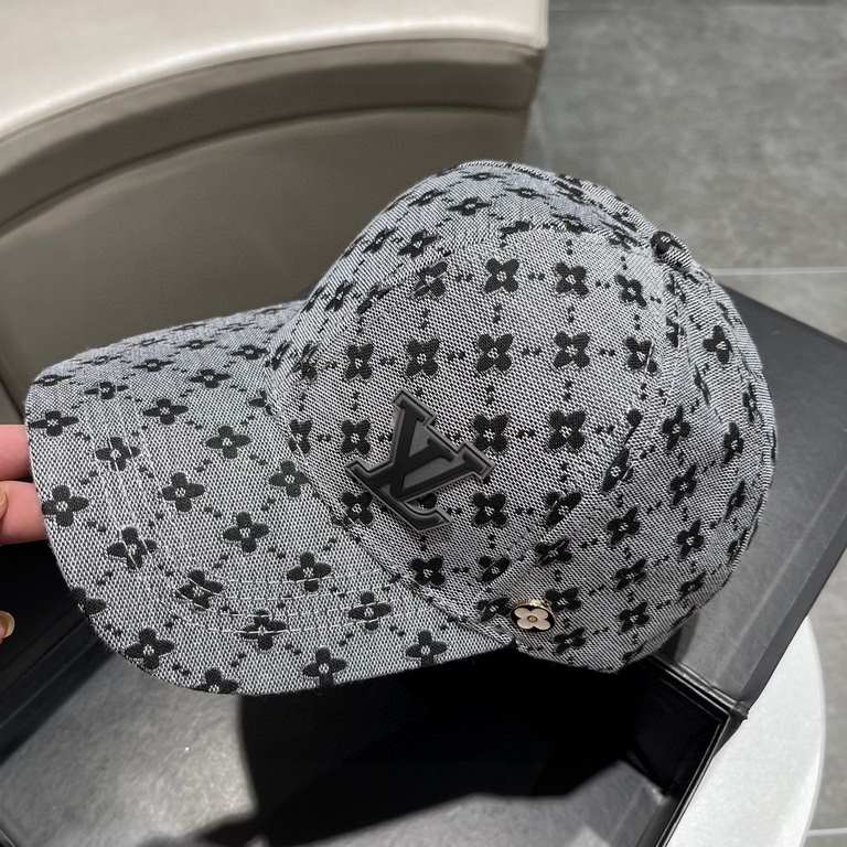 The lv jacquard upgrade ships! Fabric upgrades, accurate pair of flowers!With box bag, LV Louis Vuitton new original single baseball cap, LV cowboy jacquard, counter 11 open mold customized, the original canvas fabric is