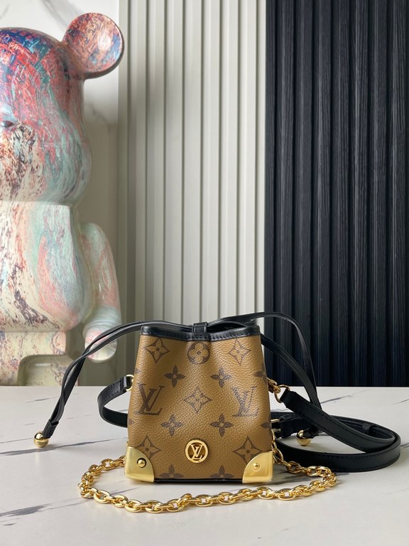 【Top Original Exclusive Photograph】M82885 Yellow Flower Mini Bucket Bag Burnt Wheat Bag Series Online Only Handbags M82885 Yellow Flower (Burnt Wheat Bag) A modern and sophisticated Noel Perth presented in Monogram Rever