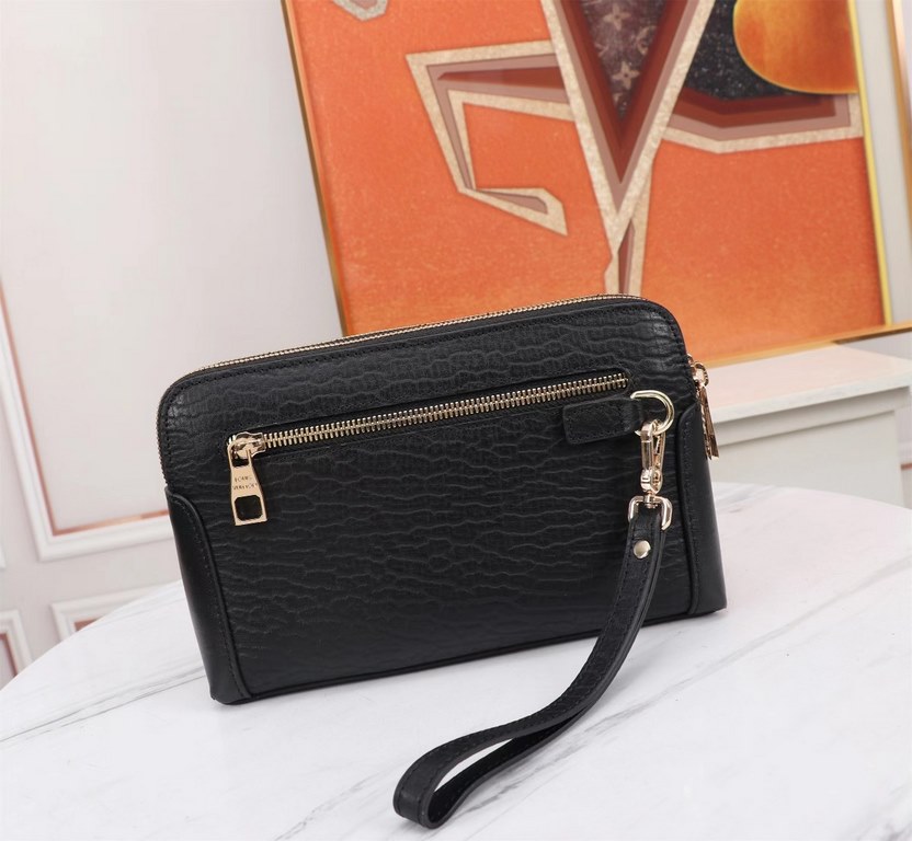 Top counter rats high-end goods 2023 latest hot models LV double zipper imported head layer cowhide clutch bag hot models a large number of shipments, clamoring counter goods   top original single goods   paper talking a