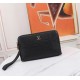 Top counter rats high-end goods 2023 latest hot models LV double zipper imported head layer cowhide clutch bag hot models a large number of shipments, clamoring counter goods   top original single goods   paper talking a