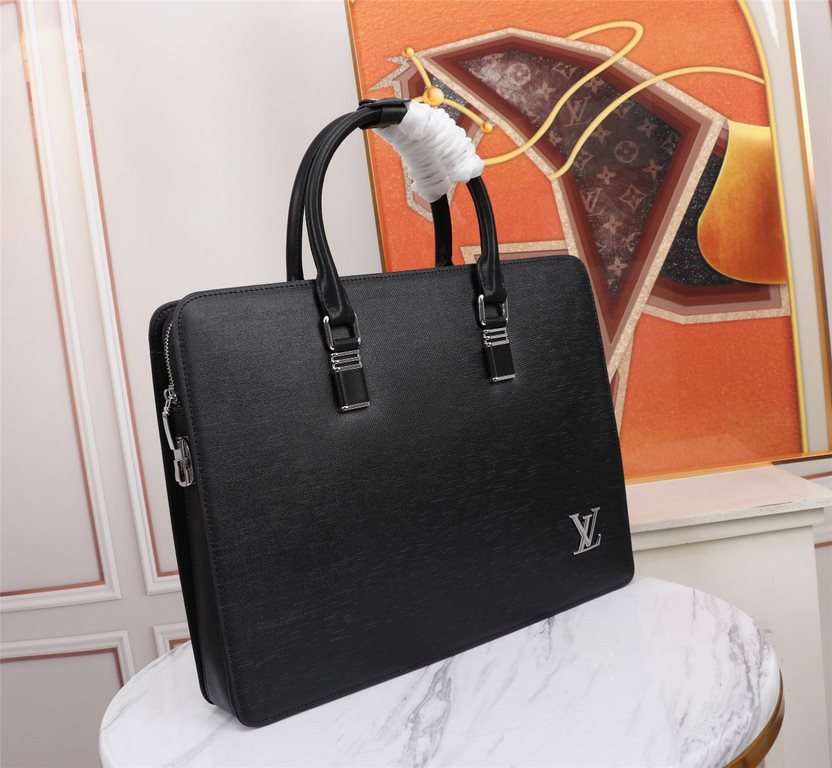 Top quality original single】Twenty years of classic LV combination lock briefcase European original imported cowhide outlines the iconic lines, using imported equipment, fashionable trend, counter quality, more front zip