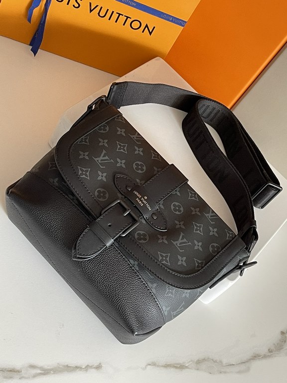 Top Original   Genuine Development, All Steel Hardware     This new messenger bag pays homage to Louis Vuitton's iconic equestrian-inspired Saumur handbag, launched in 1986, with a combination of Monogram Eclipse canvas 