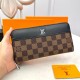 [Original] LV Louis Vuitton [Model] 666065 Small Wallet [Size] 19-10-2.5cm [Color] Black High-end quality (original authentic) [Material] LV Louis Vuitton Counter OEM Classic Original Imported   Cowhide Authentic Importe