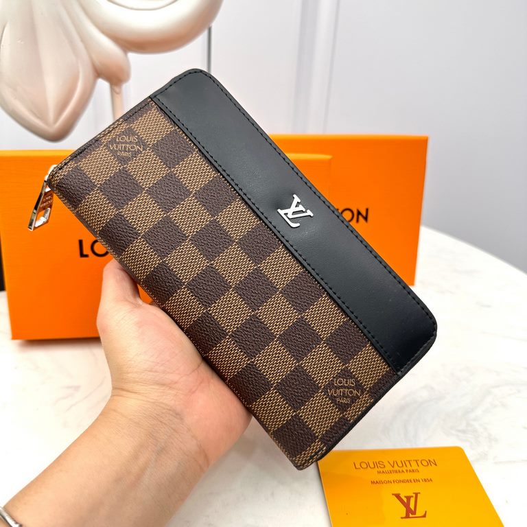 [Original] LV Louis Vuitton [Model] 666065 Small Wallet [Size] 19-10-2.5cm [Color] Black High-end quality (original authentic) [Material] LV Louis Vuitton Counter OEM Classic Original Imported   Cowhide Authentic Importe