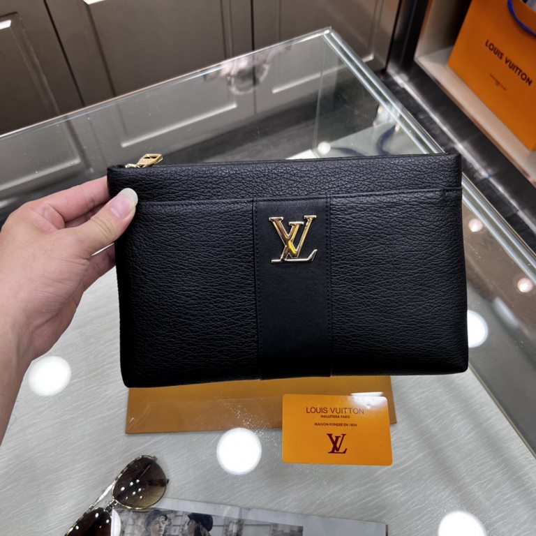 LV  Counter synchronization new  Italian origin Royal brand   Extraordinary enjoyment men's clutch  Preferred original grain cowhide   Into the original single hardware Absolute   Explosion of the market Style unique des