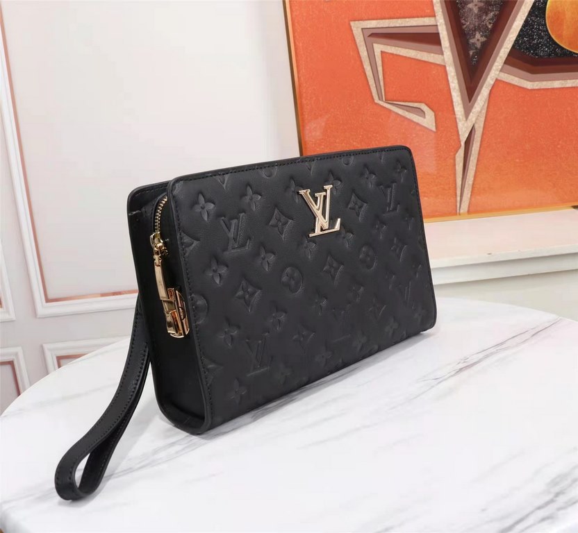 Top counter rat ruthless goods 2022 latest style LV combination lock imported flower leather men's clutch bag fire models large shipments pull, clamoring counter goods  top original single goods  paper talking about brag