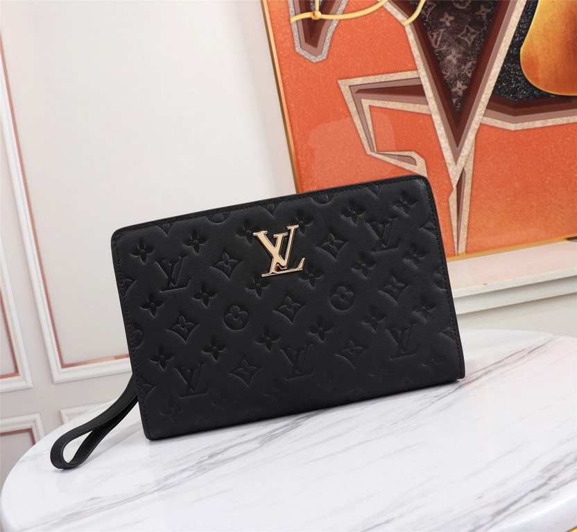 Top counter rat ruthless goods 2022 latest style LV combination lock imported flower leather men's clutch bag fire models large shipments pull, clamoring counter goods  top original single goods  paper talking about brag