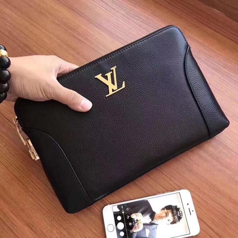 Latest 2021 Launch   Luxury [LV]  Men's Clutch, Platinum in Selected Leather - High-grade Imported Cowhide Leather, Imported Cowhide Leather Lining Design  Uniform Alignment [Bolt] Oversized Internal Space [Bolt] Unique 