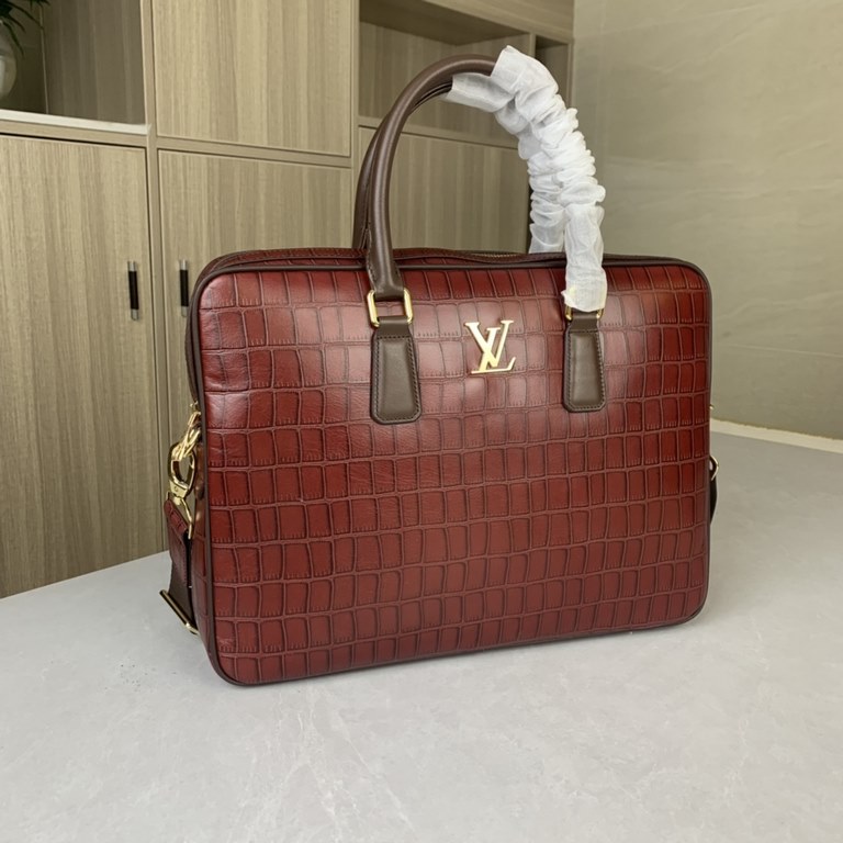 Top counter rats high-end goods 2024 latest hot models LV buckskin grain imported head layer cowhide handheld briefcase hot models a large number of shipments, clamoring counter goods   top original single goods   paper 