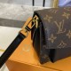 New LV Old Flower With Leather Flap Shoulder Crossbody Bag, Model 66832 , With Shoulder Strap, 2021 Spring New Fashion Women's Bags Shoulder Bag Old Flower Leather Shoulder Leather Handbag with Leather Strap, Internal Th