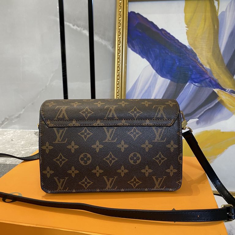 New LV Old Flower With Leather Flap Shoulder Crossbody Bag, Model 66832 , With Shoulder Strap, 2021 Spring New Fashion Women's Bags Shoulder Bag Old Flower Leather Shoulder Leather Handbag with Leather Strap, Internal Th