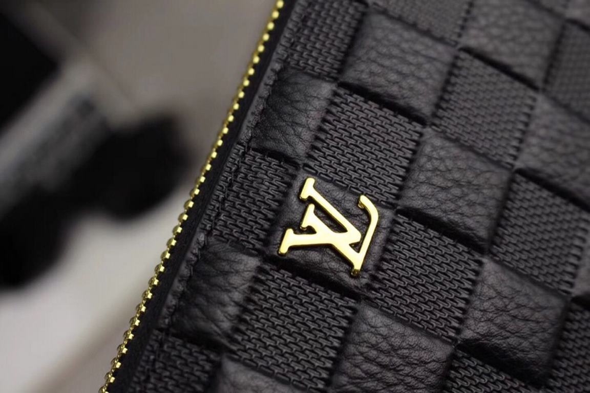 () [Original] LV Louis Vuitton  [Model] 666032 small wallet [Size] 19-10-2.5cm [Color] black high-end quality (original authentic) [Material] LV counter purchases classic  original imported   cowhide  authentic imported 