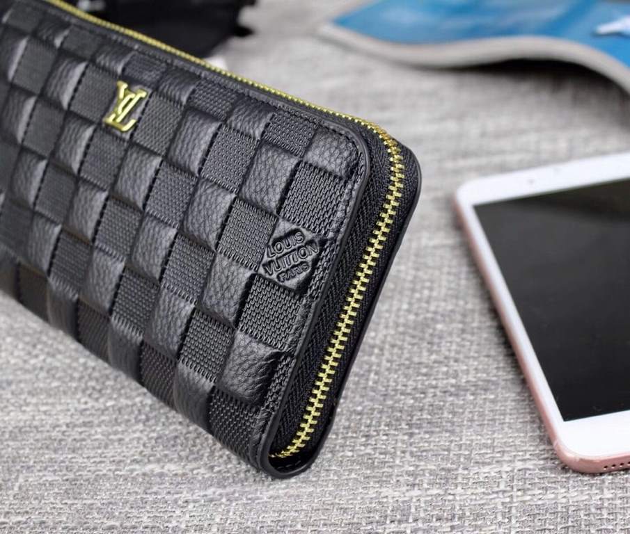 () [Original] LV Louis Vuitton  [Model] 666032 small wallet [Size] 19-10-2.5cm [Color] black high-end quality (original authentic) [Material] LV counter purchases classic  original imported   cowhide  authentic imported 