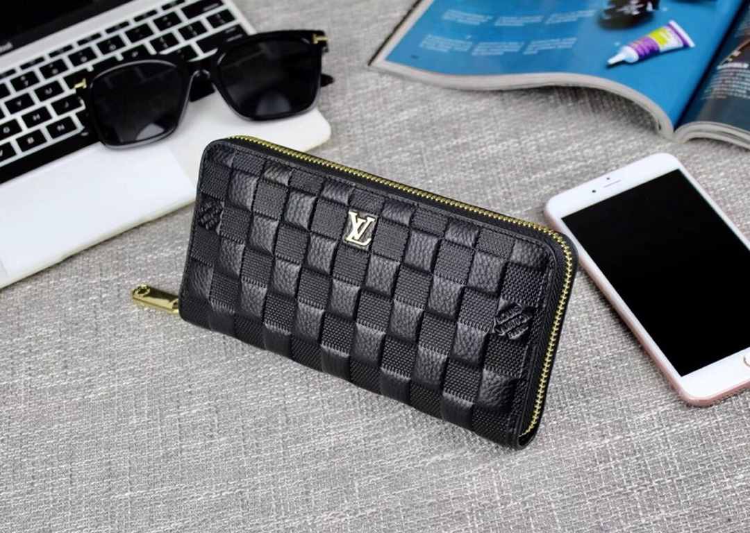 () [Original] LV Louis Vuitton  [Model] 666032 small wallet [Size] 19-10-2.5cm [Color] black high-end quality (original authentic) [Material] LV counter purchases classic  original imported   cowhide  authentic imported 