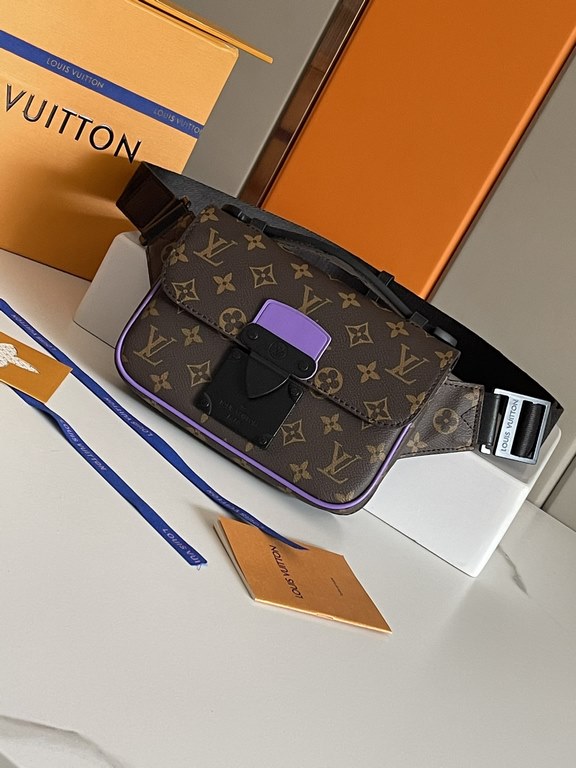 [S Lock Sling Waistcoat] M46245 Handbag with a magnetic closure inspired by Louis Vuitton's traditional hard case locks to keep your personal belongings safe and secure.Monogram Macassar canvas with creative black metal 