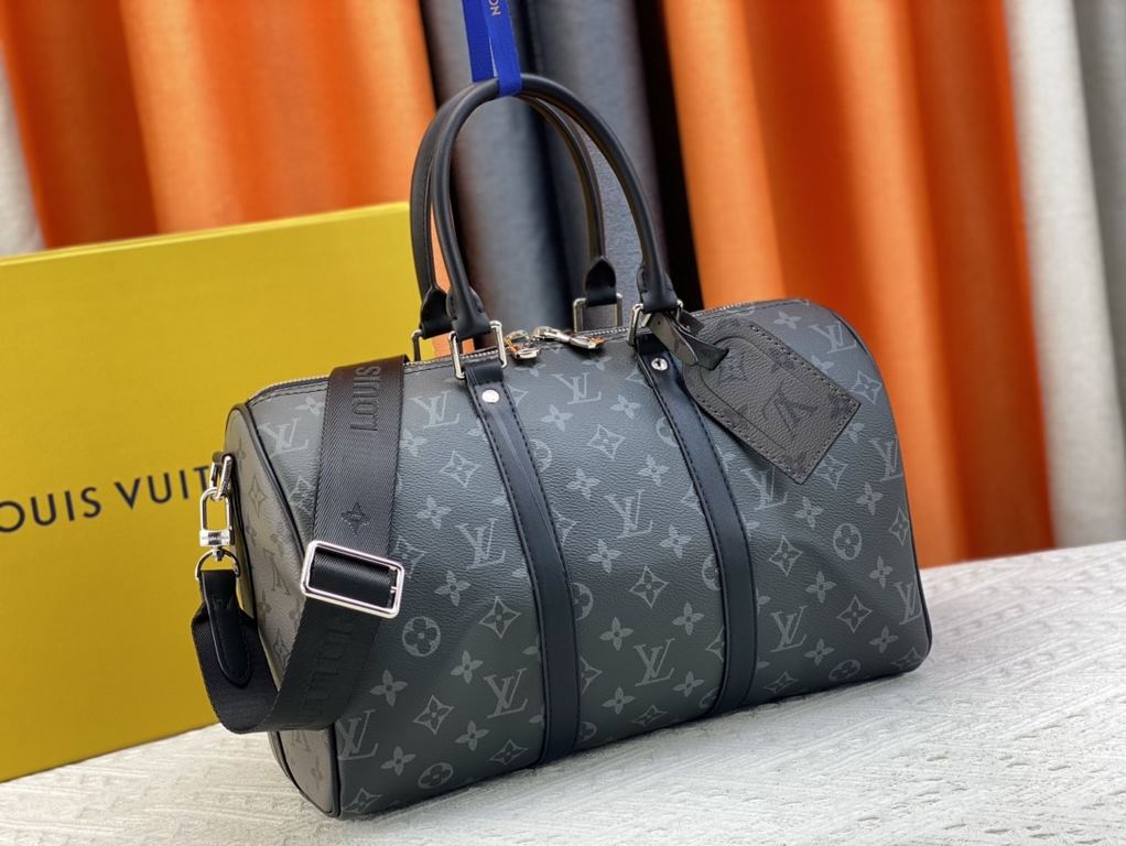 Upgraded from the original M22765 full leather M46655 grams This Keepall 35 travel bag features full Monogram embossing in Monogram Shadow leather with matte metal pieces for a minimalist design, and cabin luggage sizes 