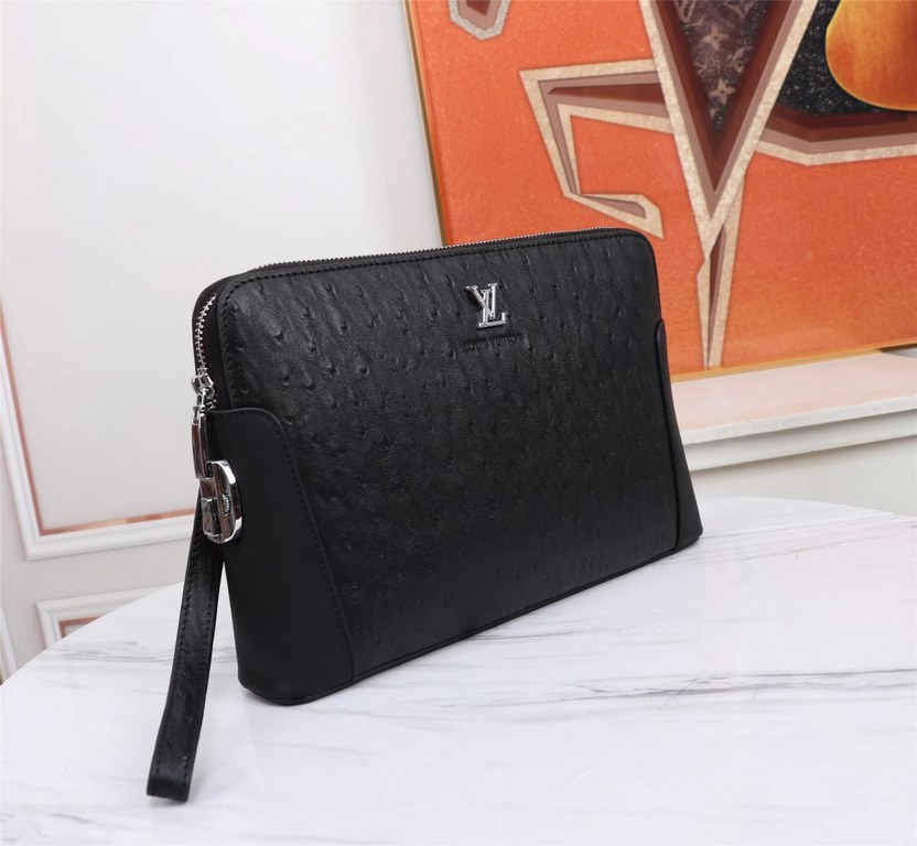 [Top original single quality] 2022 the latest models of combination lock LV single pull handbag European original imported cowhide sketched ostrich grain iconic lines, using imported equipment production, fashion trend, 