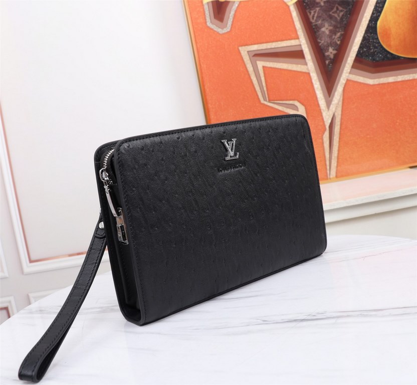 [Top original single quality] 2022 the latest models of combination lock LV single pull handbag European original imported cowhide sketched ostrich grain iconic lines, the use of imported equipment production, fashion tr