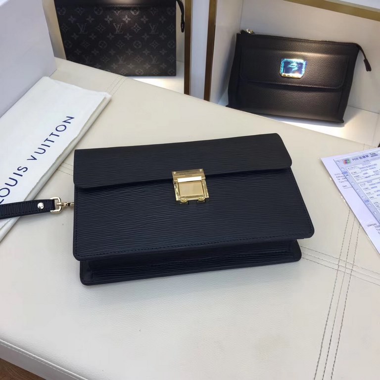 [Original single goods [love] LV original single genuine new counter with the same high-end men's casual clutch   workmanship is super refined and elegant. With imported raw materials cowhide counter special hardware and