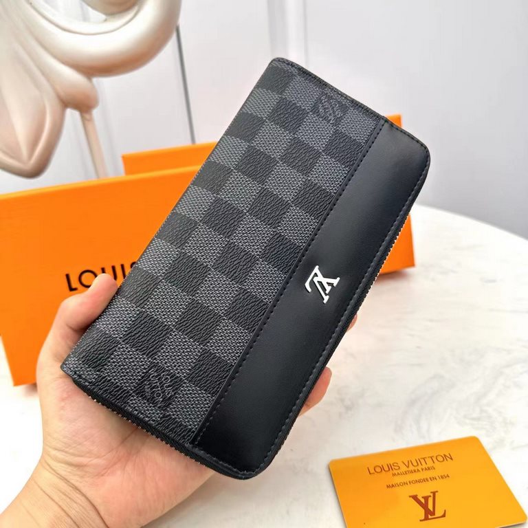 [Original] LV Louis Vuitton [Model] 666067 Small Wallet [Size] 19-10-2.5cm [Color] Black High-end quality (original authentic) [Material] LV Louis Vuitton Counter OEM Classic Original Imported   Cowhide Authentic Importe