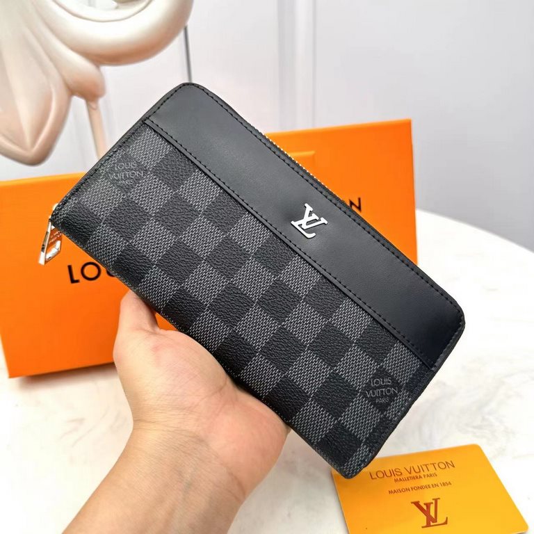 [Original] LV Louis Vuitton [Model] 666067 Small Wallet [Size] 19-10-2.5cm [Color] Black High-end quality (original authentic) [Material] LV Louis Vuitton Counter OEM Classic Original Imported   Cowhide Authentic Importe