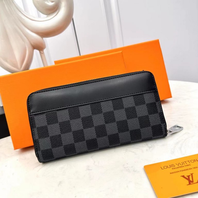 [Original] LV Louis Vuitton [Model] 666067 Small Wallet [Size] 19-10-2.5cm [Color] Black High-end quality (original authentic) [Material] LV Louis Vuitton Counter OEM Classic Original Imported   Cowhide Authentic Importe