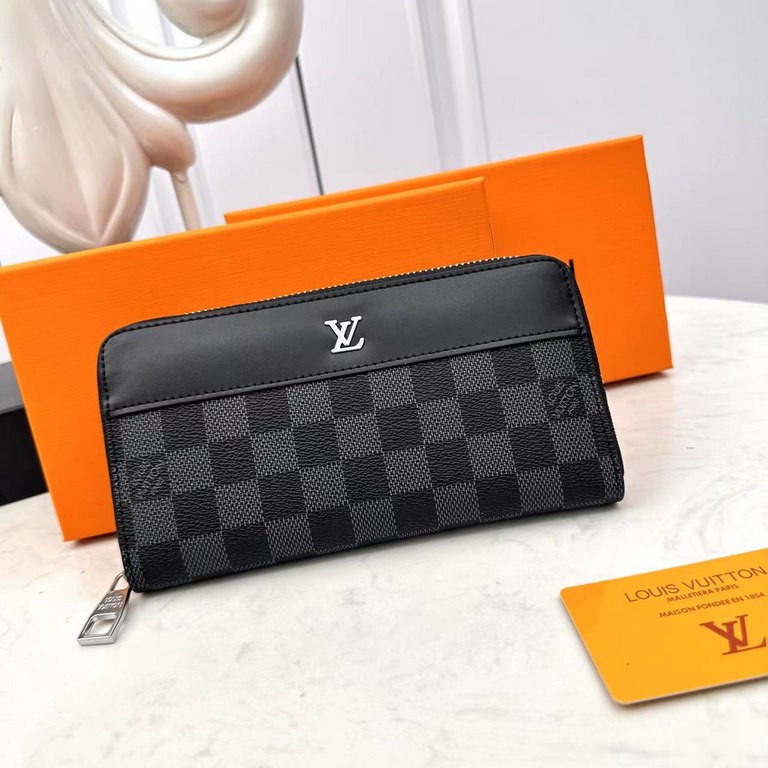 [Original] LV Louis Vuitton [Model] 666067 Small Wallet [Size] 19-10-2.5cm [Color] Black High-end quality (original authentic) [Material] LV Louis Vuitton Counter OEM Classic Original Imported   Cowhide Authentic Importe