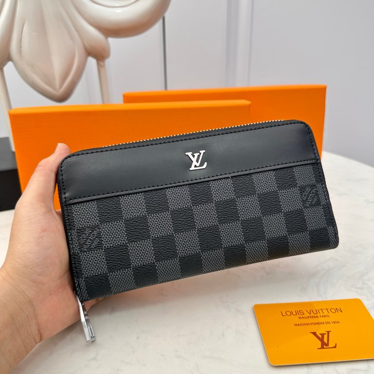 [Original] LV Louis Vuitton [Model] 666067 Small Wallet [Size] 19-10-2.5cm [Color] Black High-end quality (original authentic) [Material] LV Louis Vuitton Counter OEM Classic Original Imported   Cowhide Authentic Importe