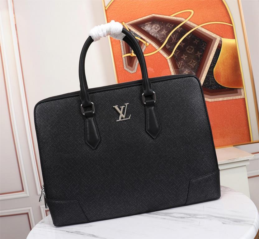 [Top original single quality] 2022 the latest models LV briefcase European original imported cowhide sketched iconic lines, using imported equipment production, fashion trend, counter quality, more zipper pockets and int