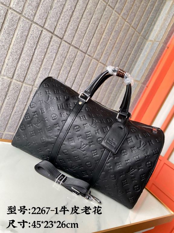 2267-1 LV Cowhide Embossed Keepall Travel Bags Handbags Bags   Airport Bags Made of exquisite inlaid fine workmanship, photographed in kind Original original fabrics Size 452326