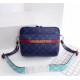 ... Latest, original development     The new Messenger small messenger bag from menswear art director Kim Jones is made of LV-coated canvas with woven straps, water-resistant zippers, drawstrings and colorful metal accen