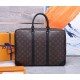 TOP ORIGINAL EXCLUSIVE ACTUAL M41125 BLACK GRID # OLD FLOWER ##PORTE-DOCUMENTS VOYAGE The Porte-Documents Voyage briefcase in Monogram Macassar canvas is a modern take on a classic Louis Vuitton design. With its lightwei